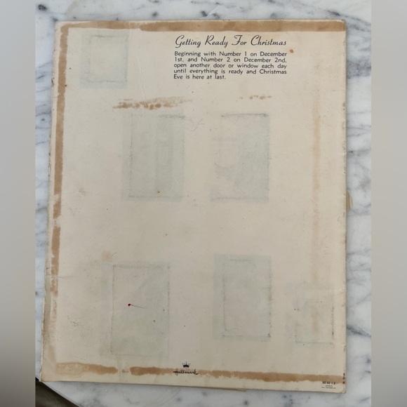 *Rare* Vintage 1950s 1960s Hallmark advent calendar Getting Ready for Christmas - Picture 13 of 14